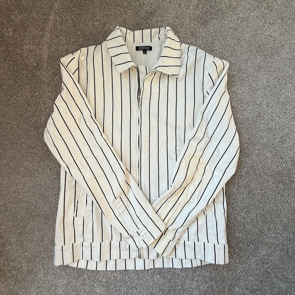 Elwood White & Black Striped Jacket – Men’s Large